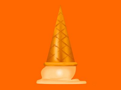 Dirty Deeds badge design dirty gold graphicdesign ice cream cone icecream icon illustration minimal orange sticker vector