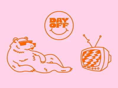 Day Off 80s antenna channel chill day off do nothing just for fun lazy polar bear polarbear side projects static sunglasses tvc vintage