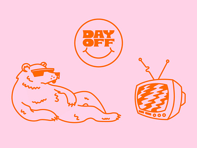 Day Off 80s antenna channel chill day off do nothing just for fun lazy polar bear polarbear side projects static sunglasses tvc vintage