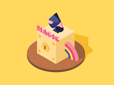 Magic Box 100days 100dayschallenge ace of spades art cube design dribbble identity illustration isometric logo magic playingcards rainbows ui vector