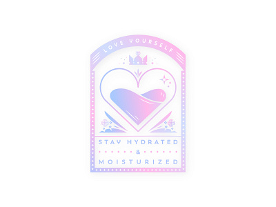 Love Yourself badge bts design gradient icon illstration love self care skincare valentines day vector