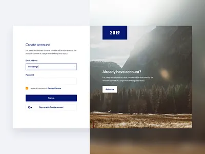 Sign Up blue clean daily ui design flat form login modern signup simple ui ux web web design website