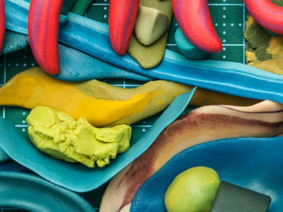 dusty and beautiful abstract clay design experiment illustration letter modelling clay placticine plasticine plastillustration plastilustration poster texture