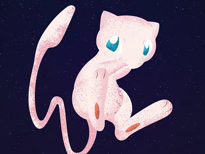 Galaxy Mew art black conceptual galaxy illustration love mew pokemon shading space stipple vector