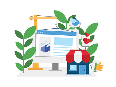 Build & Grow Your Website branding build design digital illustration flat grow icon illustration illustrator ui vector vector illustration web website