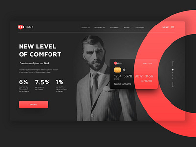 Redbank card bank bank card business ui ui ux design ui design web deisgn
