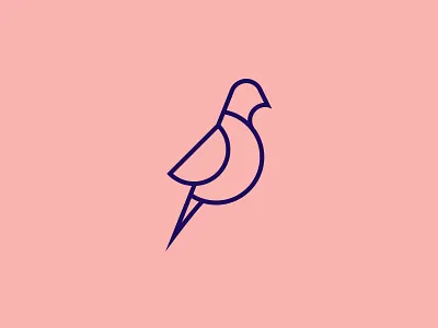 Bird animal art bird blue clean colors creative design digital icon illustration illustrator line art logo logo design minimal pink simple vector