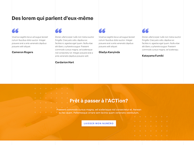 Testimonies blue design orange quebec redesign sigmund ui website