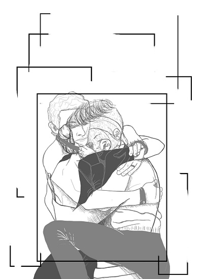 hug art charactedesign couple editorial art editorial illustration hug illustration kiss