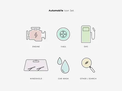 Automobile Maintenance Icons branding design icon illustration logo vector