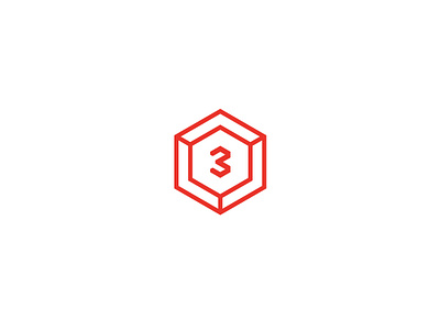 Leading Third Mark 3 bee brand branding clean design hexagon leadership logo logodesign red third three