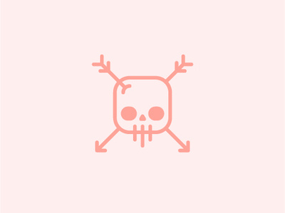 Skull Mark arrow arrow logo brand branding clean design flat icon iconography illustrator logo minimal pink skull skull and crossbones vector