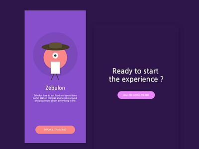 Designer Queez app character experience flat illustration onboarding project quiz ui ux