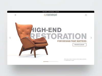 Forthright design header hero ui ux webdesign