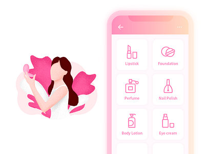 Makeup icon illustration makeup perfume ui woman