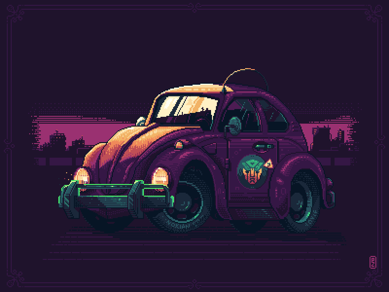 Autobots, transform and roll up! 16bit 8bit aseprite bumblebee car gamedev pixel art pixel dailies pixelart retro gaming sprite vw vw beetle