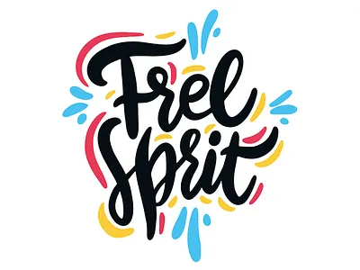 Free Spirit blue blue and yellow cartoon cute design free icon illustration lettering logo pink sketch spirit summer type vector