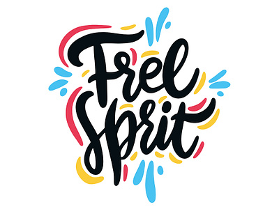 Free Spirit blue blue and yellow cartoon cute design free icon illustration lettering logo pink sketch spirit summer type vector