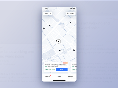 Tech Support Service UI app design map pin ui ux