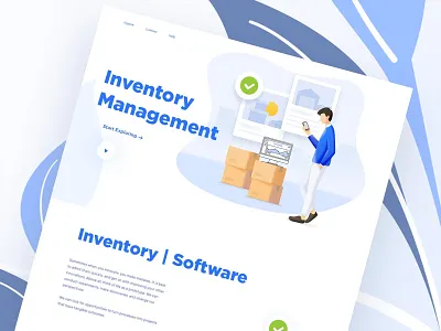 Inventory Management Landing Page design flat icon illustration landing page ui ui ux design ux vector