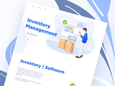 Inventory Management Landing Page design flat icon illustration landing page ui ui ux design ux vector