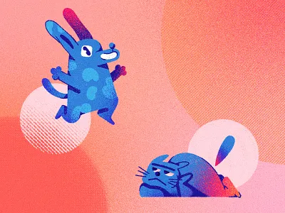 animals abstract bright colors cat character character design color composition design dog dribbble gradients illustration shapes web