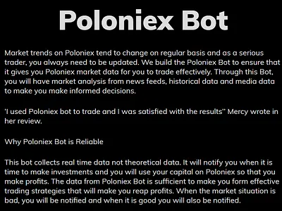Poloniex Bot artificial intelligence bittrex bots bittrexbots poloniex bots python bots