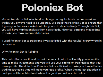 Poloniex Bot artificial intelligence bittrex bots bittrexbots poloniex bots python bots