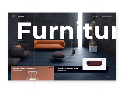 BoranoCoco blue design fashion furniture inspiration landing page orange ui ux web web application web desgin webpage design website white