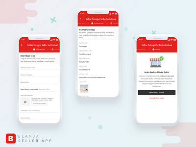 Blanja Seller App - Register app application design ui ux