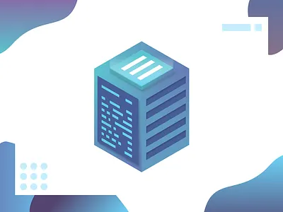 Server isometric illustration server