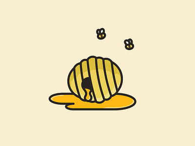 Beehive animals beehive bees flat honey vector