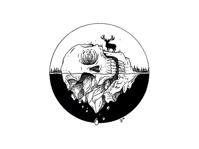 Skull Island design illustration inktober 2018