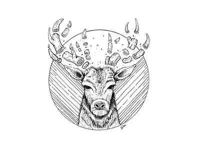 Antler design illustration inktober 2018