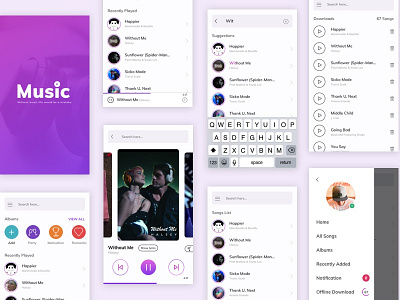 Music App Explore app design clean design exploration explore icon illustration layout minimal typography ui ux vector