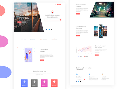 Travel agency design graph landing page pricing table slider design travel agency uiux website