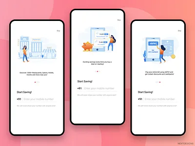Onboarding art character design discount dribbble flat design hotel icon illustration mobile on boarding onboarding pay restaurant salon ui