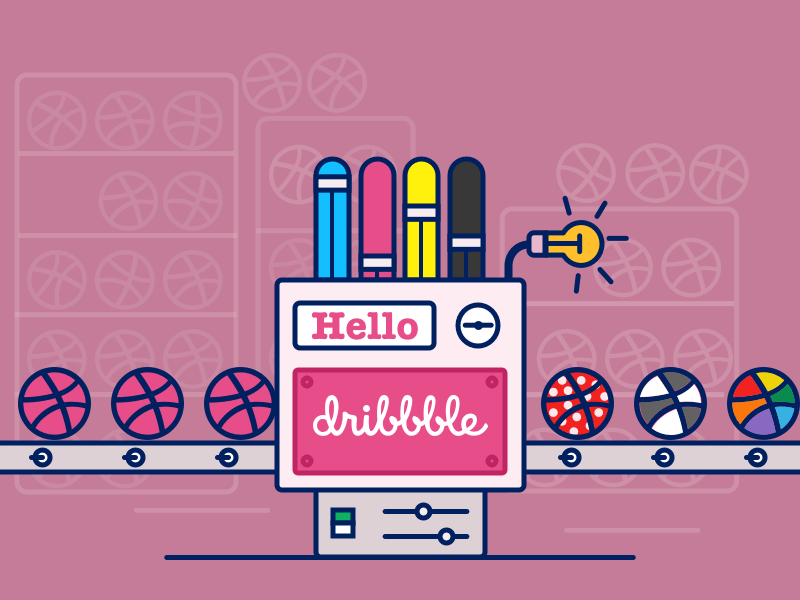 Dribble Factory cmyk debut design dribbble dribble factory hello