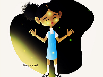 Sade with Fireflies aina badejo anime art brand branding cartoon charachter design design fireflies girl character girl illustration illustration light mayomeed mayomide nature nigeria photograhy photoshop vector