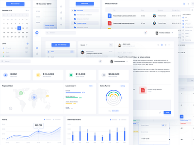Dashboard calendar clean contact crm dashboard file web