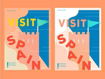 Visit Spain! abstract geometric gradient illustration patterns poster shapes swiss ui vintage