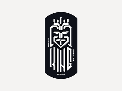 King Pub black and white concept lines logo