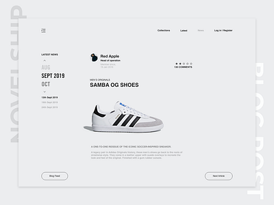 Novelship Redesign Blogpost blogpost clean design landing page latest news latestnews layout minimal sneakers ui ui design user interface web web design website
