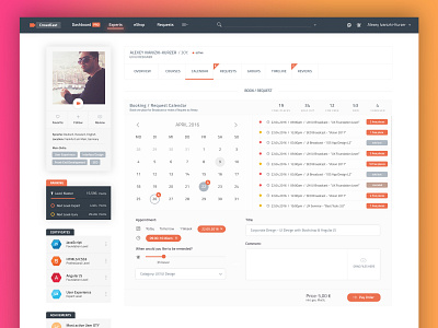 CrowdCast - Experts Life / Expert Booking Management booking calendar calendar app calendar design consult flat flat design interface design interface design templates interface designer meeting meetings order form reservation start up ui ui ux design ux ux designer web