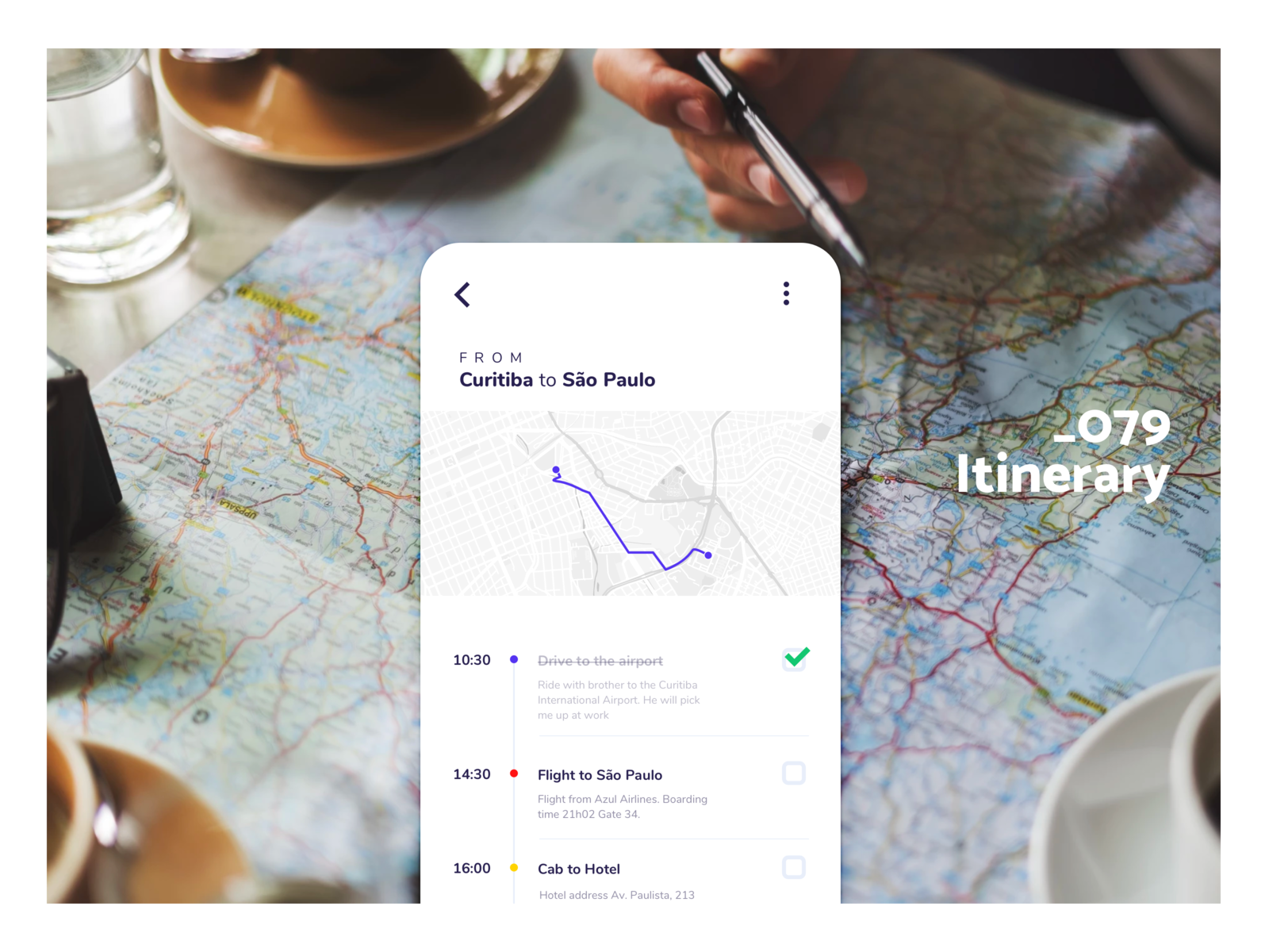Example of Daily UI #079 - Itinerary