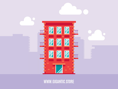 Flat Design Building Illustration in Adobe Illustrator adobe adobe illustrator adobe illustrator cc branding building building design building icon design draw drawing flat flat art flat design game design gigantic graphic graphic design illustration illustrator vector