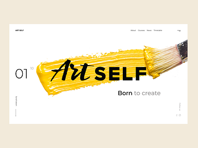 Main page concept for the Art Studio animation art brand branding clean design flat identity minimal type typography ui ux web website