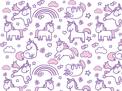 Unicorn Pattern design icon illustration vector