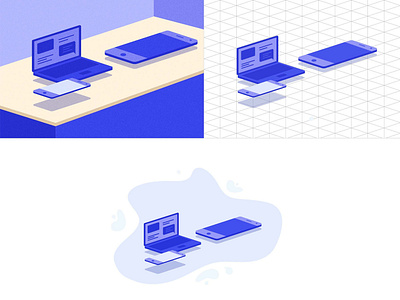 Isometric Illustration With Isometric Tow style Grid app graphic illustration ui uiux vector web