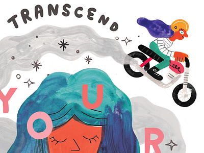 Creative Transcendence! andy j miller creative career creative pep talk creativity design illustration lettering motorcycle podcast woman